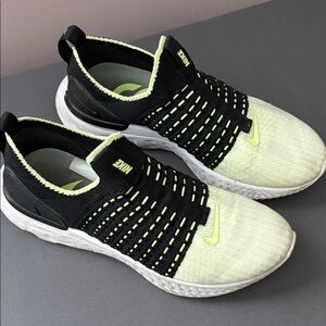 Nike Black and Lime Green Athletic Shoes: Phantom react